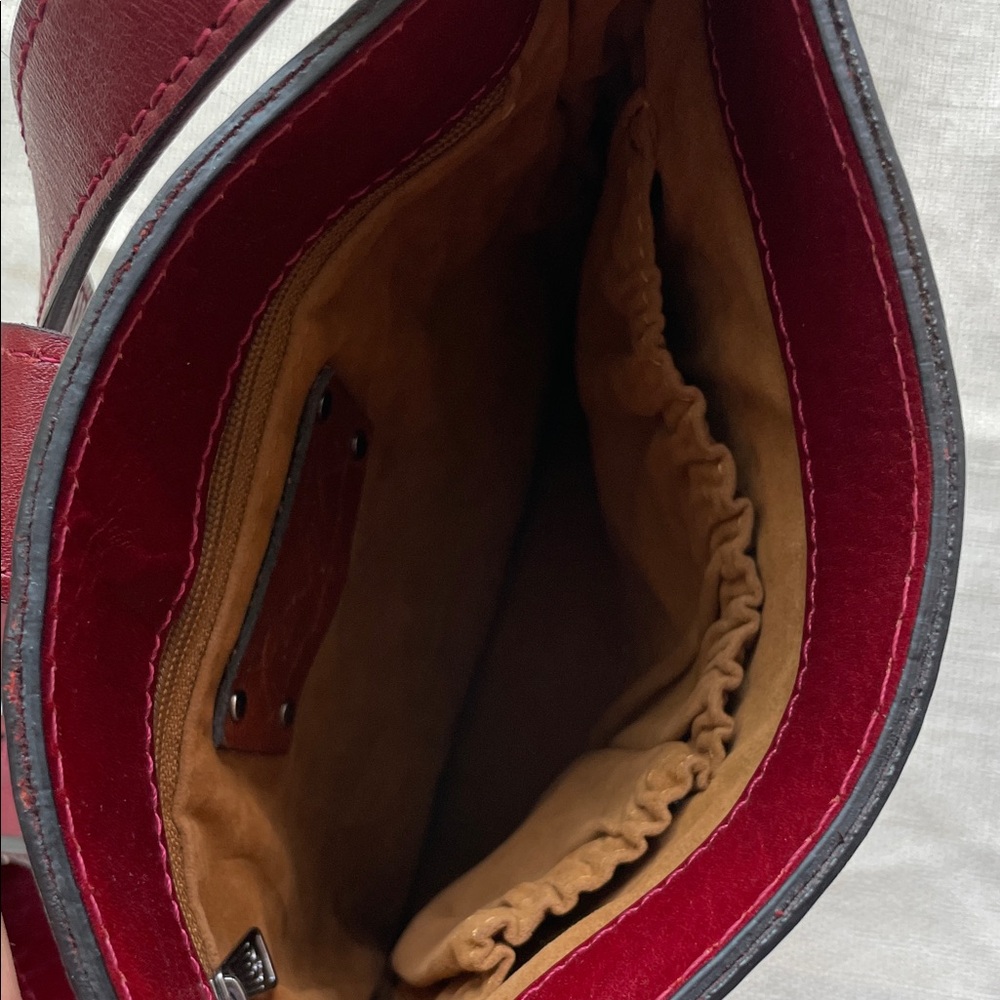 Patricia Nash Red Leather Crossbody Bag with Coin Accents - Picture 3 of 13
